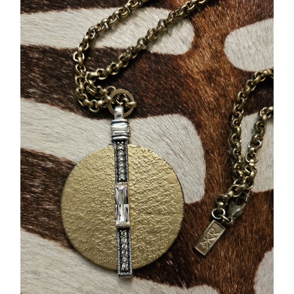 Silpada Brass Necklace with Crystal and Rhinestones. Retired. - Picture 2 of 6